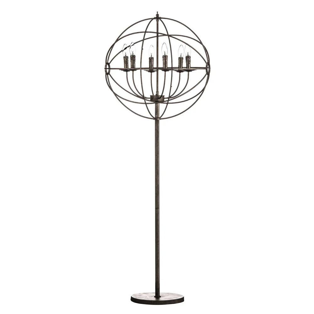 Orbital Metal Globe Floor Lamp