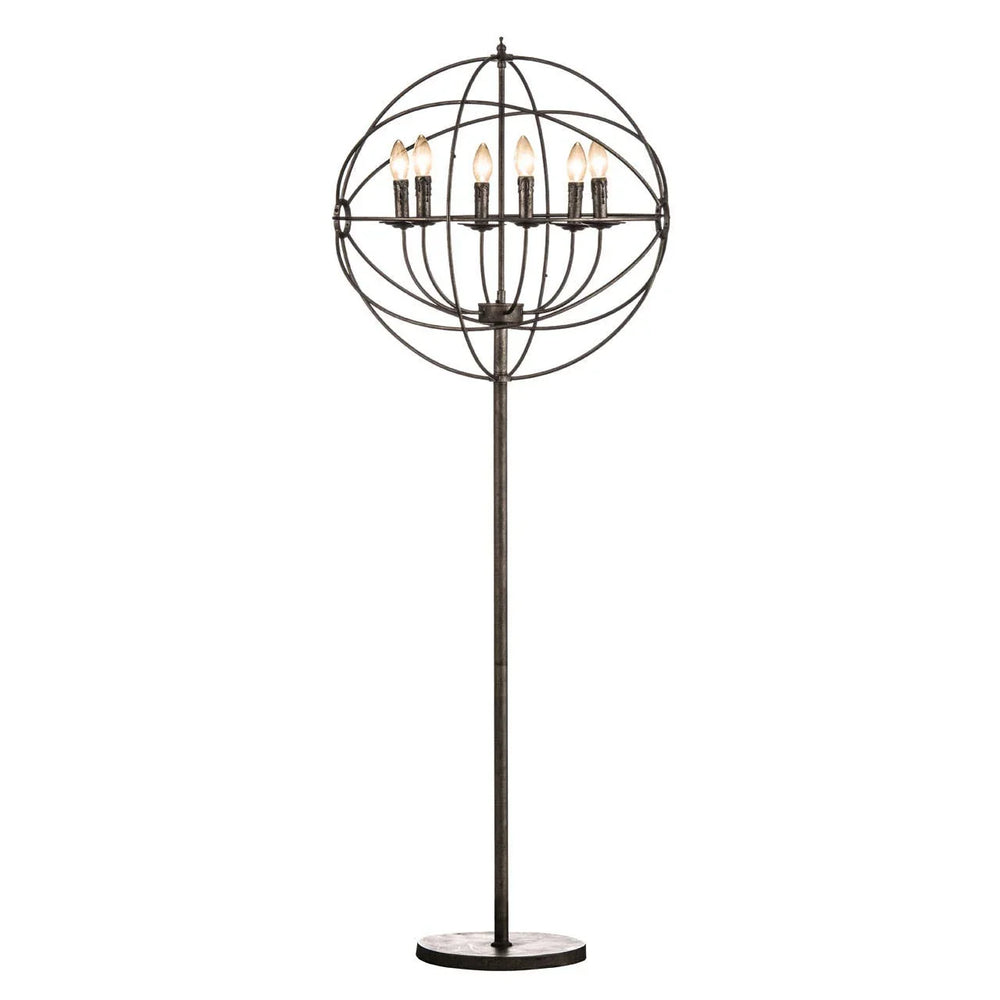 Orbital Metal Globe Floor Lamp