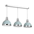 Vermont Three Shutter Blue and Chrome Shade Pendant Light