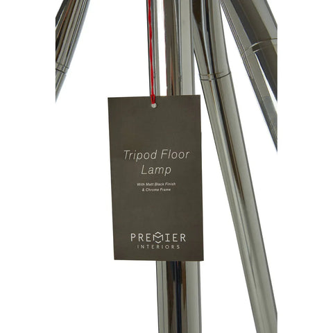 Modern Chrome Tripod Floor Lamp