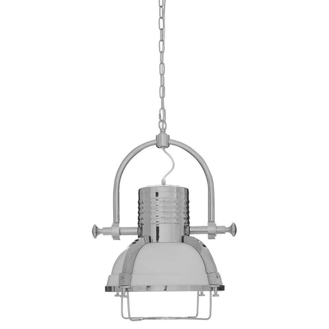 Gleaming Chrome Industrial Pendant Light