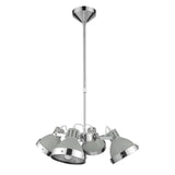 Chrome ceiling pendant light with four adjustable metal lamp heads