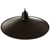 Black metal pendant ceiling light with wide round shade