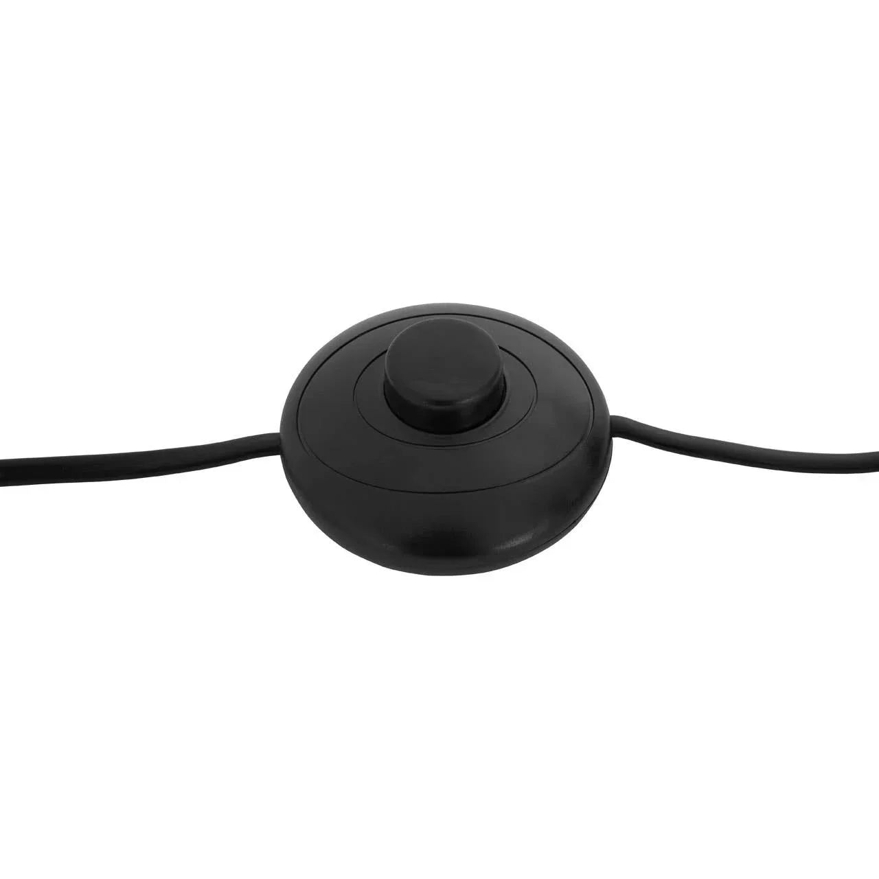 Black floor lamp foot switch with round button and connecting cable