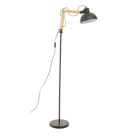 Blair Black Wood and Metal Floor Lamp