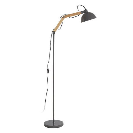 Blair Grey Wood And Metal Floor Lamp
