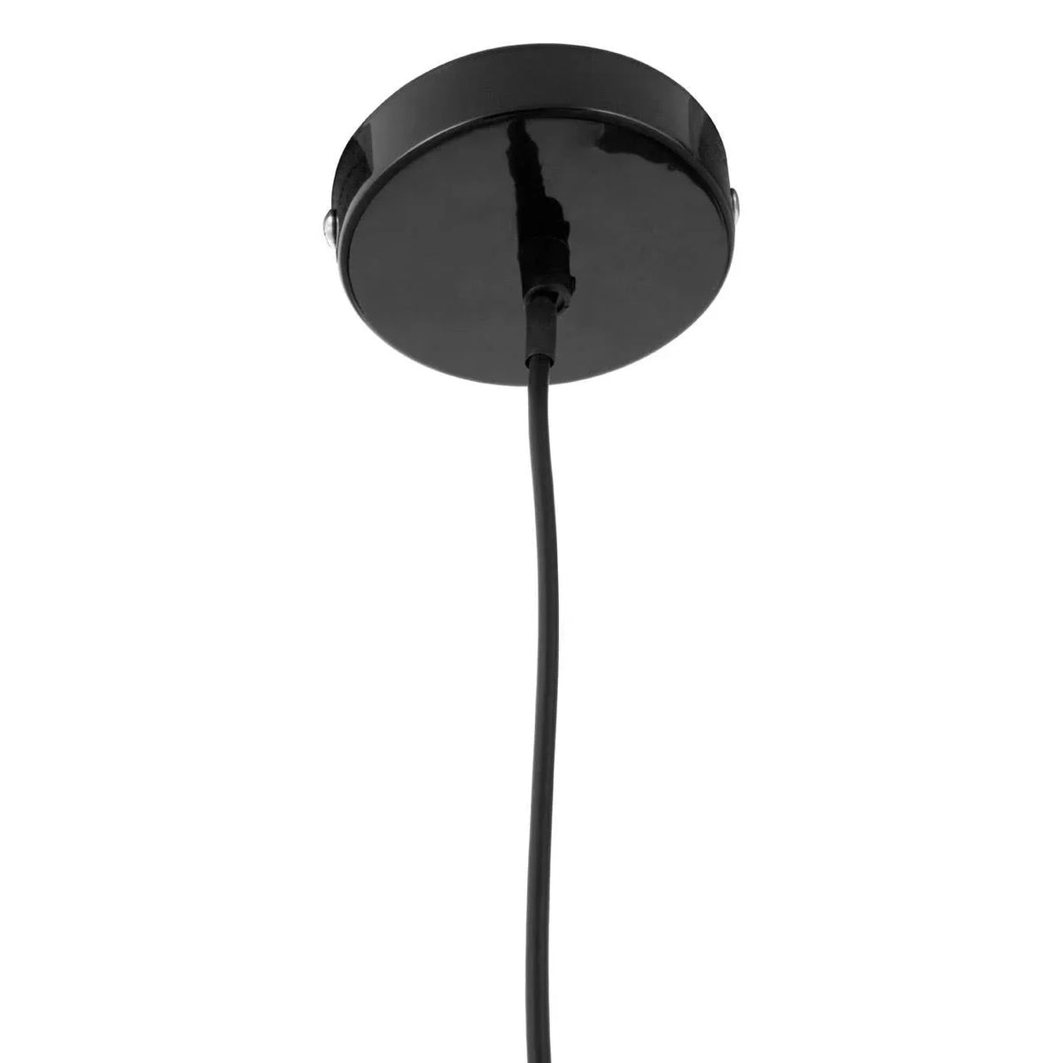 Black ceiling rose with hanging pendant light cable for modern lighting fixture