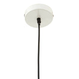 Ceiling rose with black pendant light cable and white circular fitting