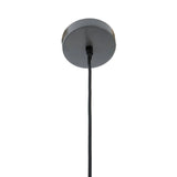 Black pendant ceiling light canopy with power cord hanging vertically