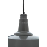 Grey pendant ceiling light with gloss finish and black cord, close-up view