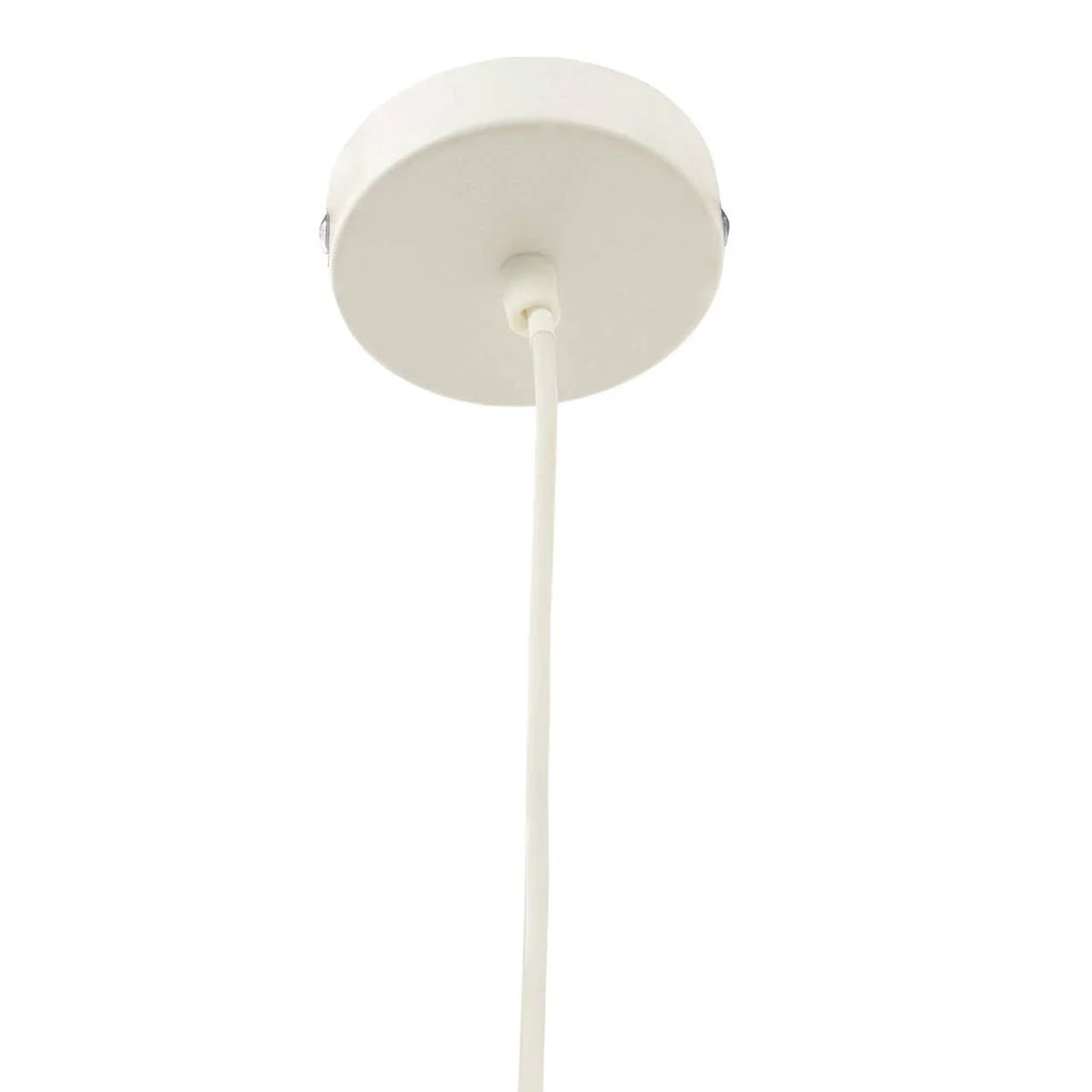 White ceiling rose with single pendant light cable for hanging lamp