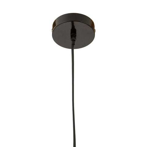 Black metal ceiling rose with hanging cable for pendant light