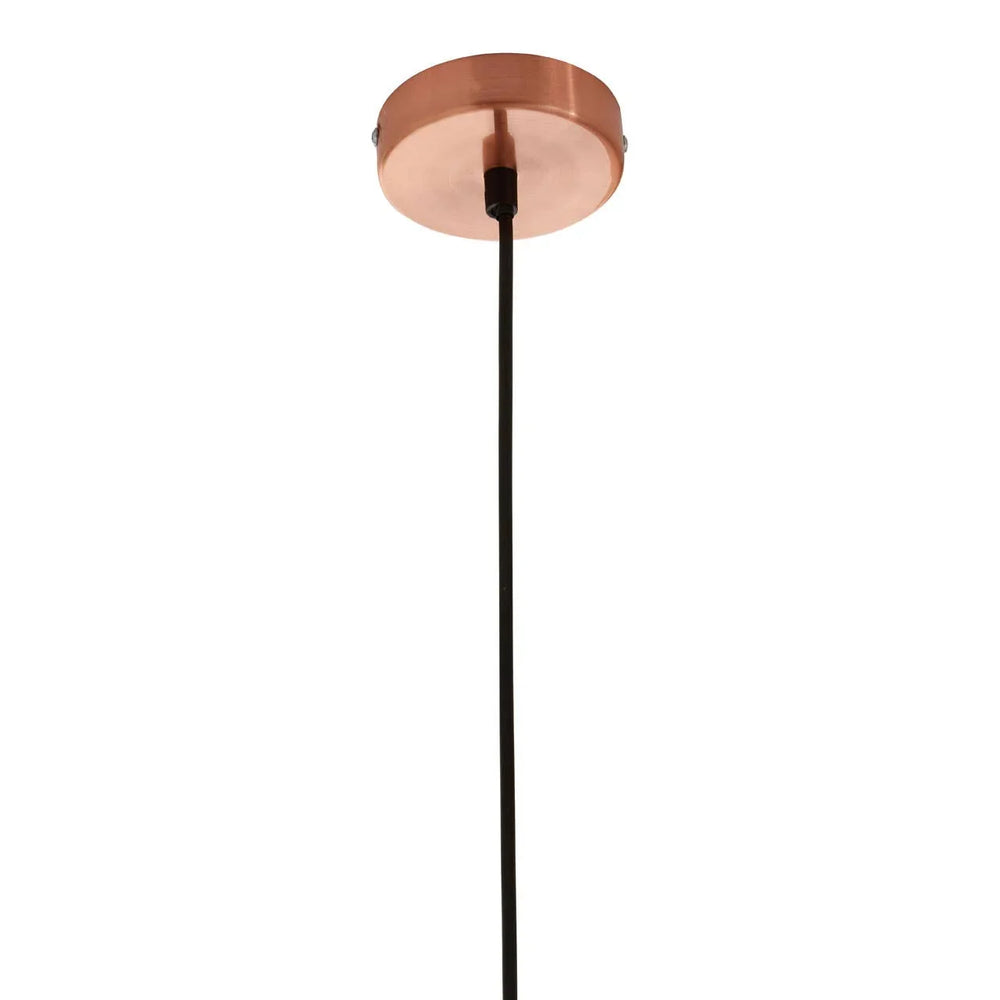 Copper ceiling rose with black pendant light cable for modern lighting fixture