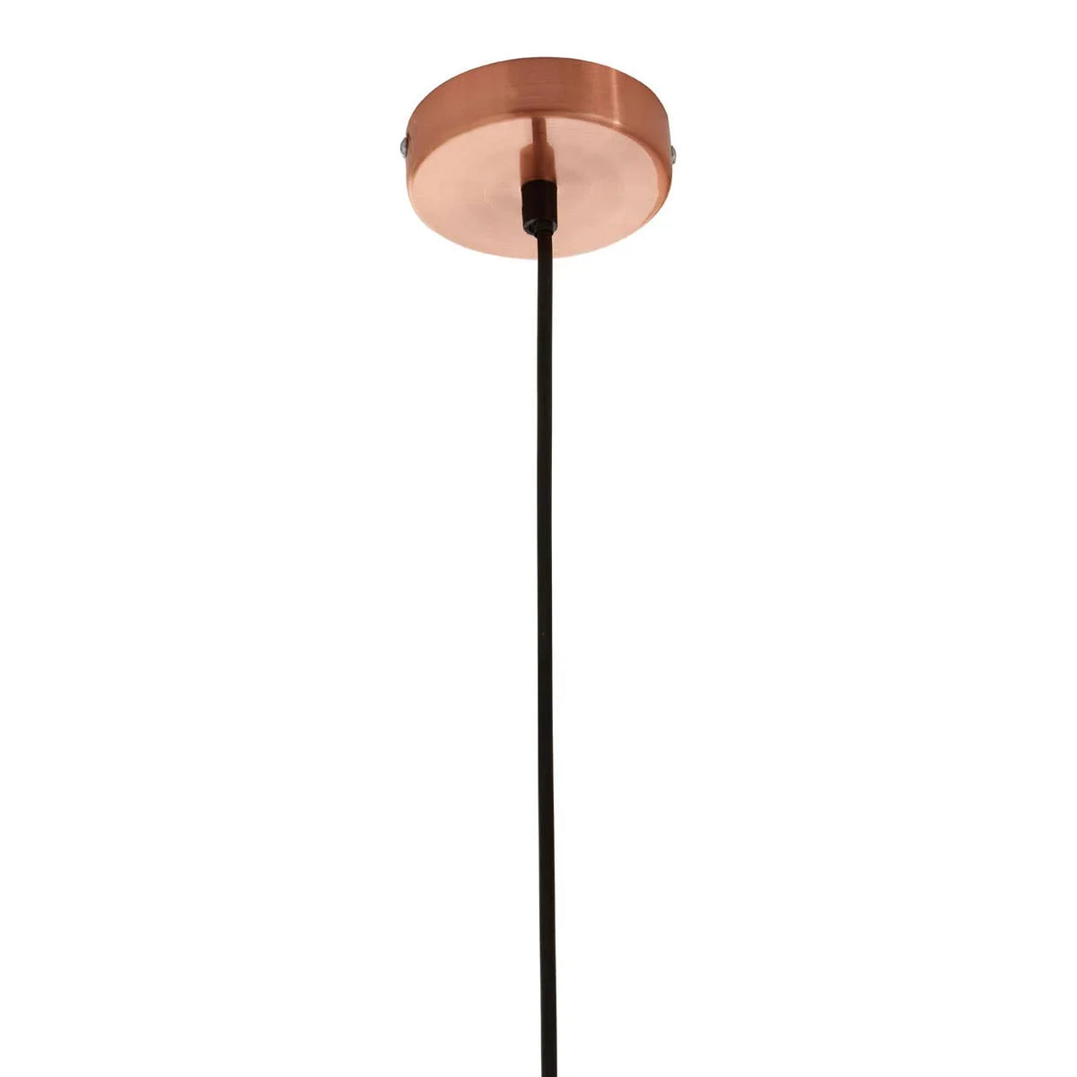 Copper ceiling rose with black pendant light cable for modern lighting fixture