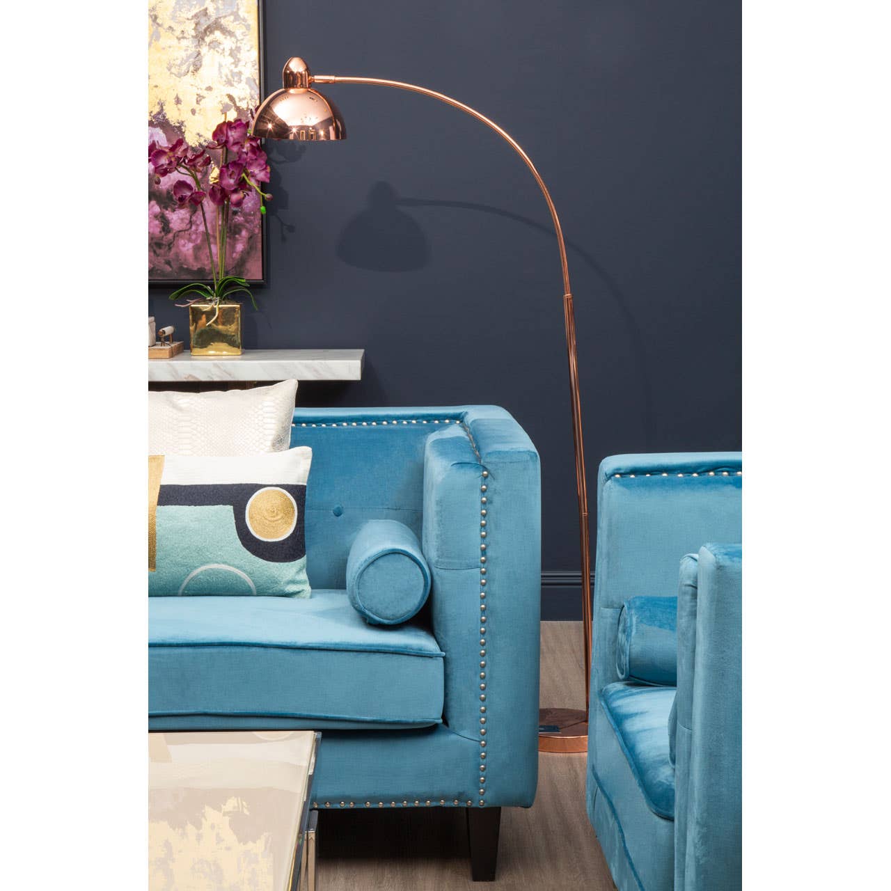 Copper Glow Floor Lighting