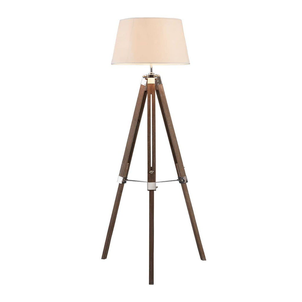 Rustic Tripod Wood Floor Lamp