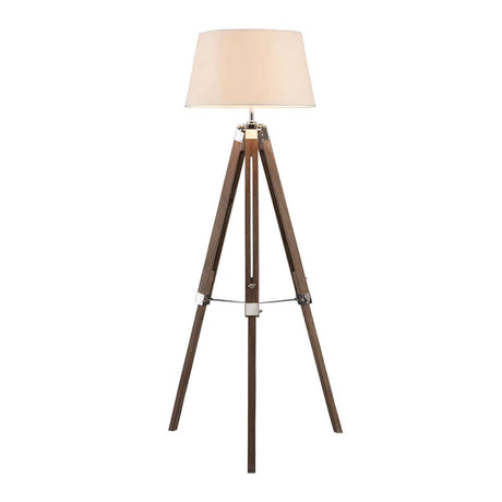 Rustic Tripod Wood Floor Lamp