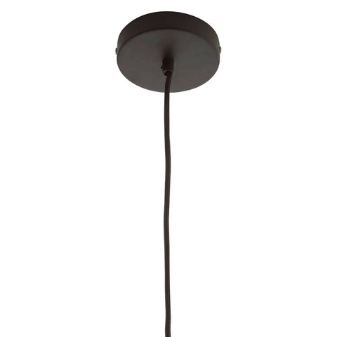 Black pendant light ceiling rose with fabric cable, modern lighting fixture detail