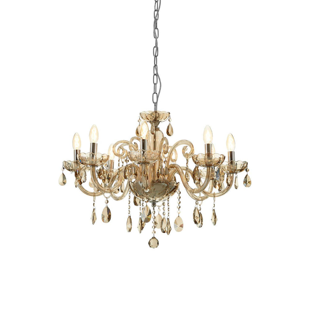 Cognac Crystal Glass Chandelier