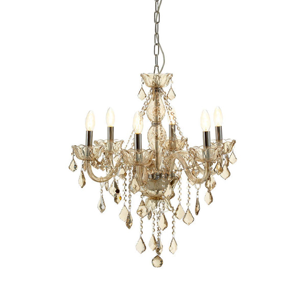 Cognac Crystal Glass Chandelier