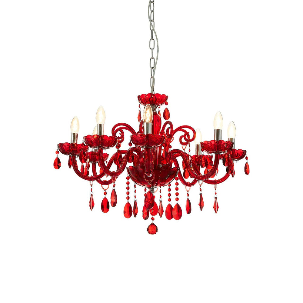 Luxe Crystal Red Chandelier