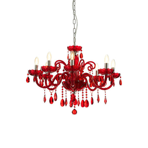 Luxe Crystal Red Chandelier