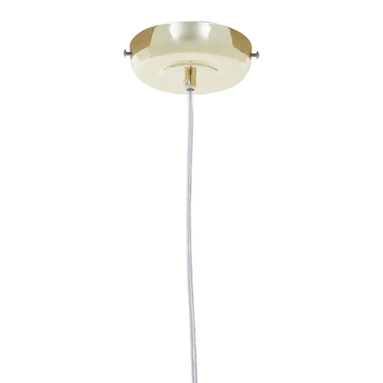 Gold ceiling pendant light fitting with visible cord