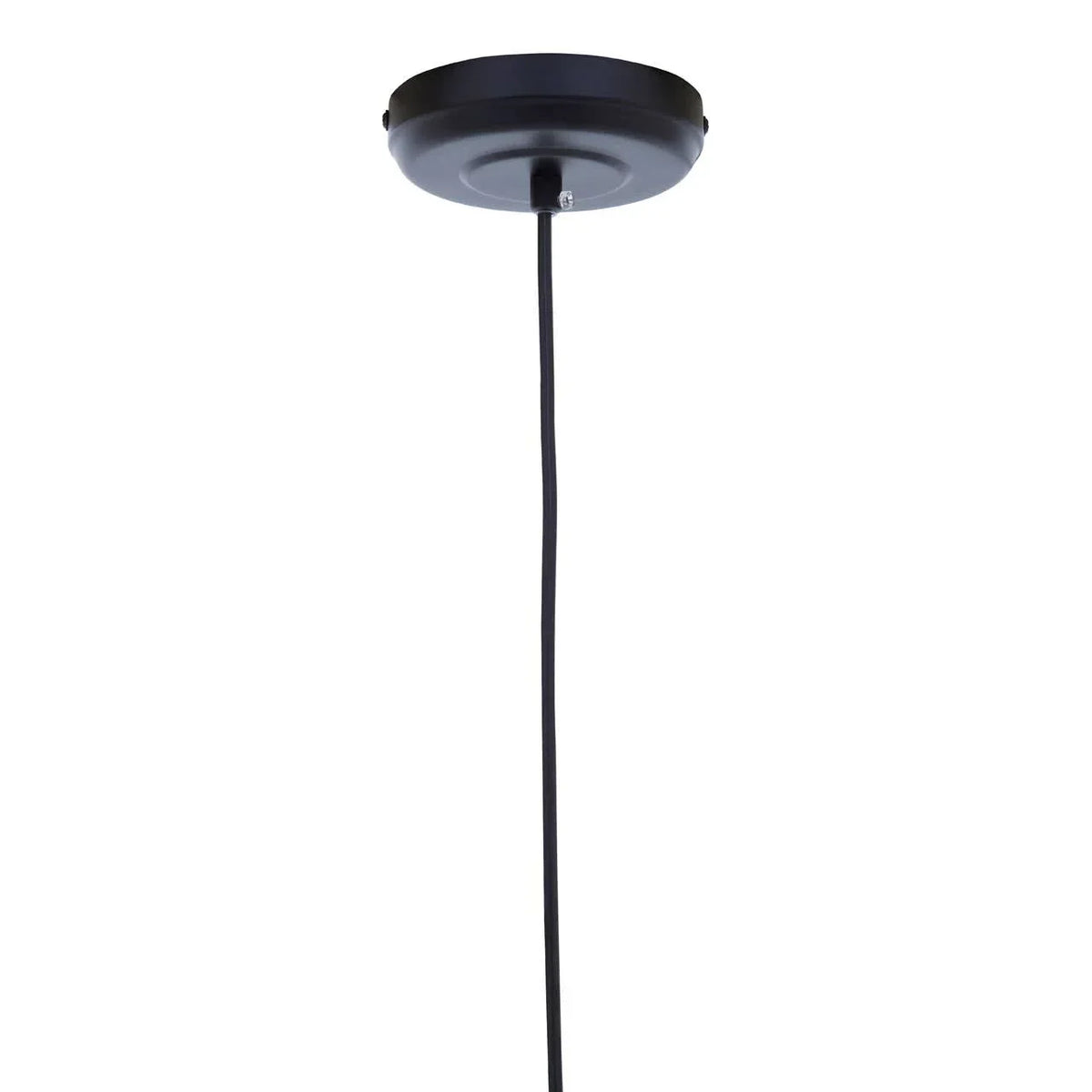 Black ceiling rose with black cable for pendant light fitting
