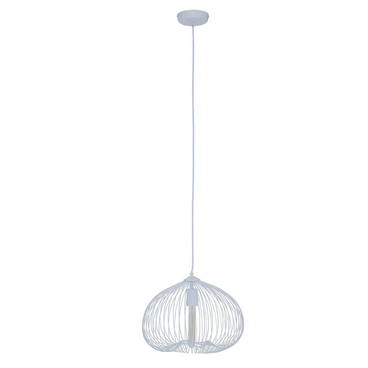 Lavis 1 Bulb White Finish Pendant Light