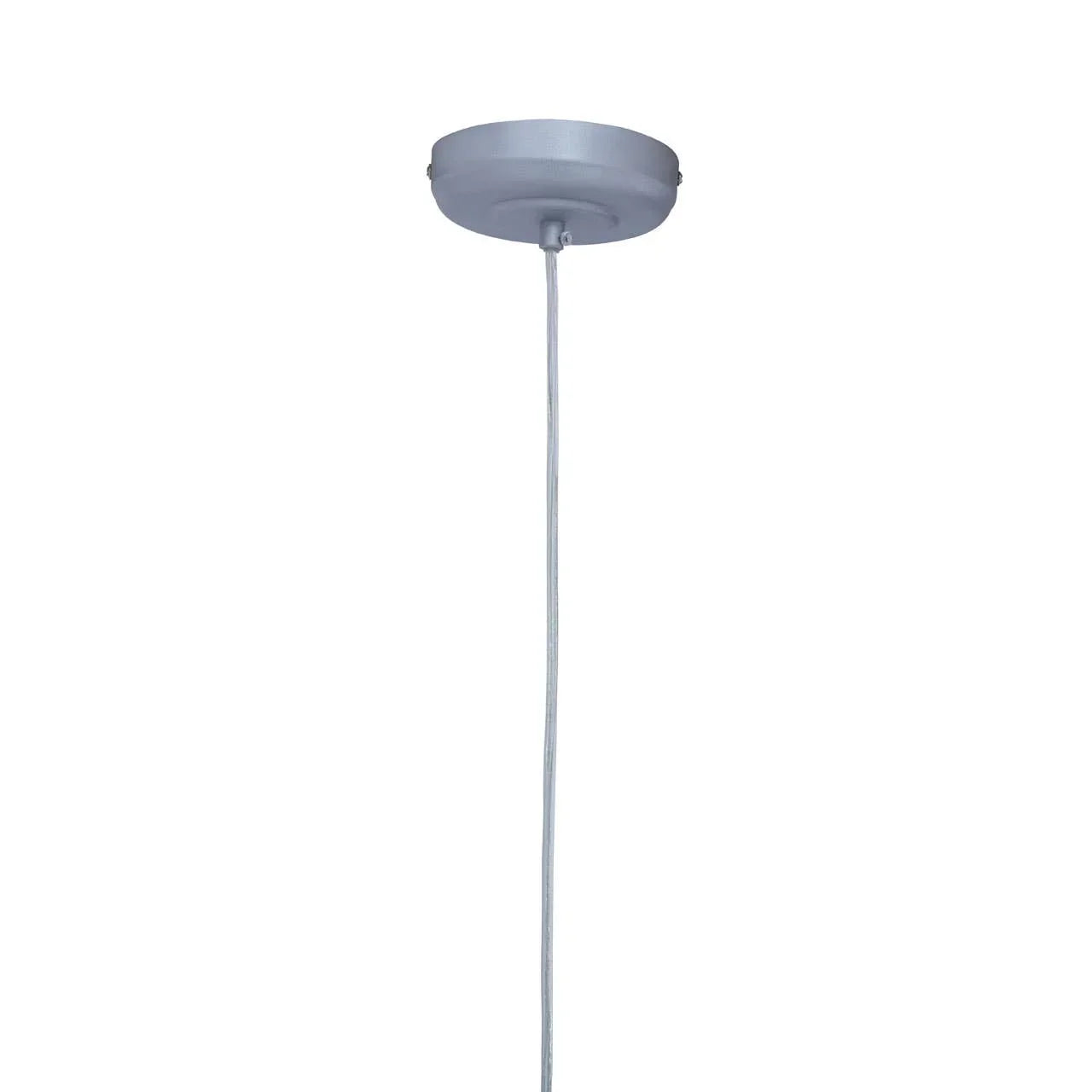 Grey ceiling rose with attached pendant light cable for modern lighting fixture