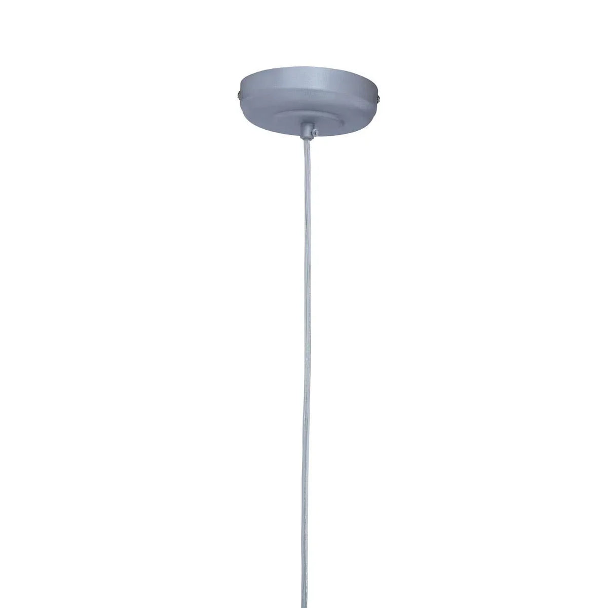 Grey ceiling rose with attached pendant light cable for modern lighting fixture