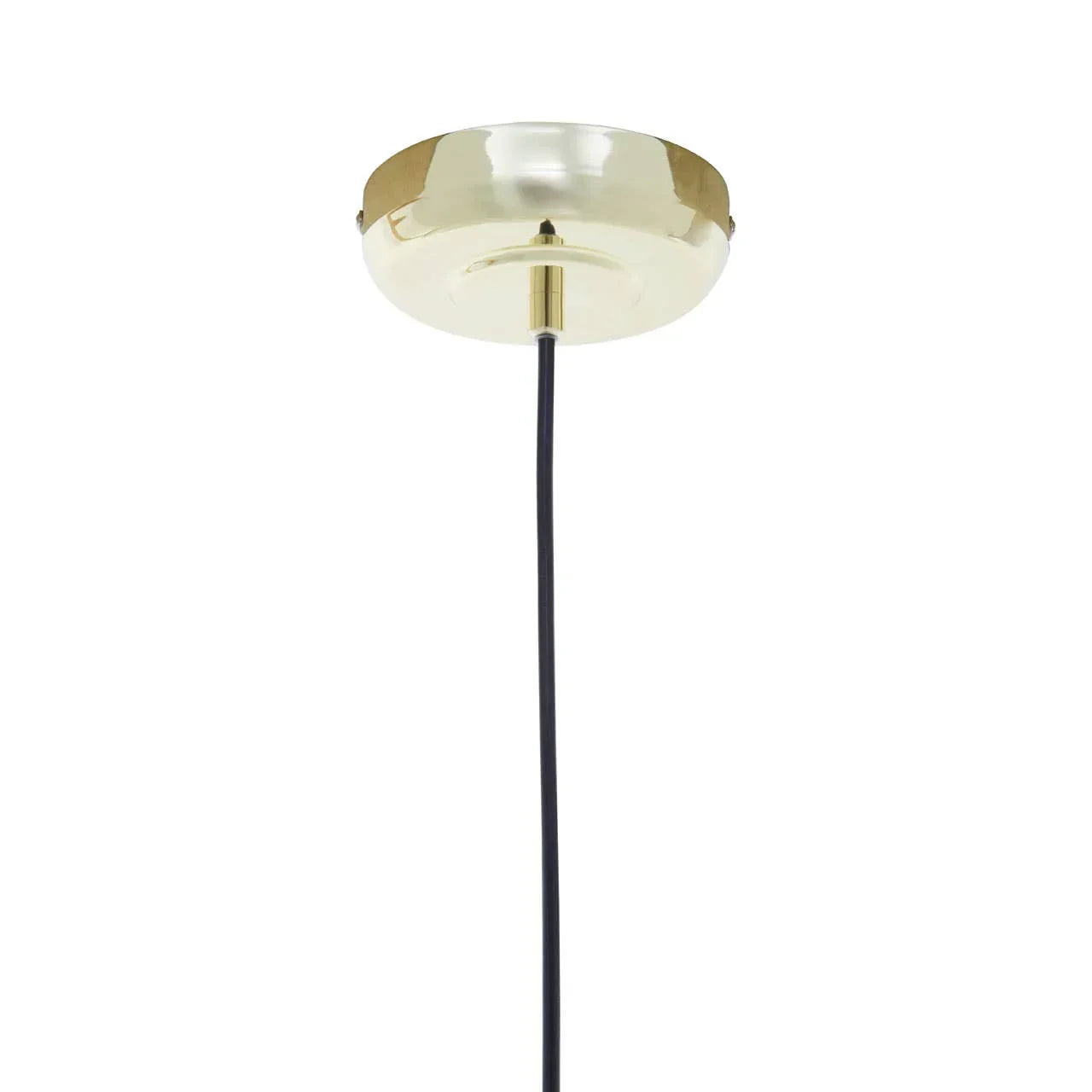 Brass ceiling rose with black pendant light cable for modern pendant lighting installation