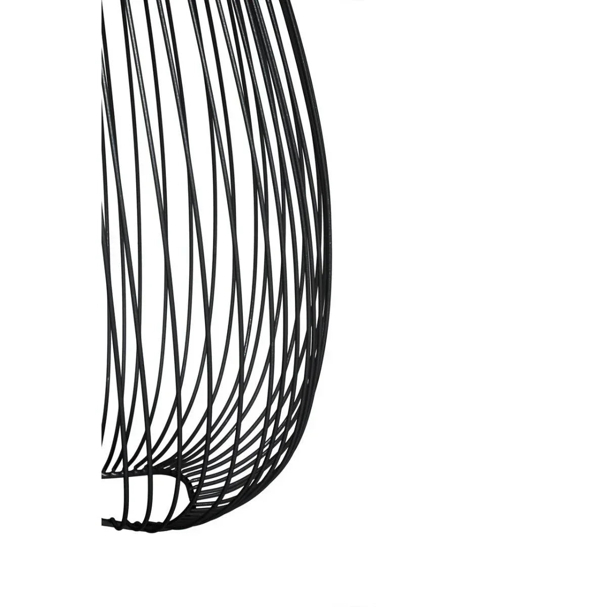 Black metal wire chair frame with curved base and modern open design