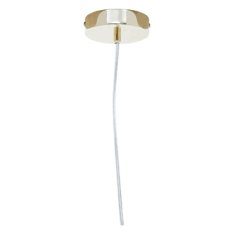 Brass ceiling rose with clear pendant light cable, modern lighting fixture mount