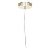 Brass ceiling rose with clear pendant light cable, modern lighting fixture mount