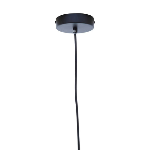 Black pendant light ceiling rose with cable, close-up against white background