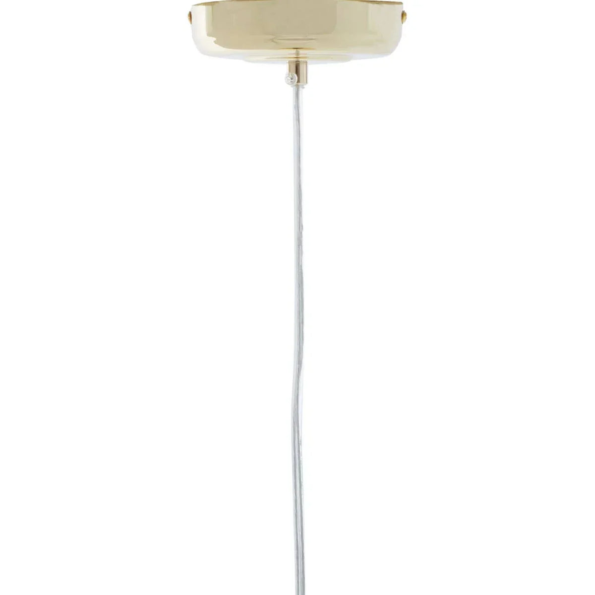 Gold ceiling light rose and hanging cable detail for pendant lighting