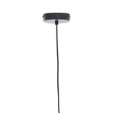 Black ceiling rose for pendant light with exposed cord, flush mount angle