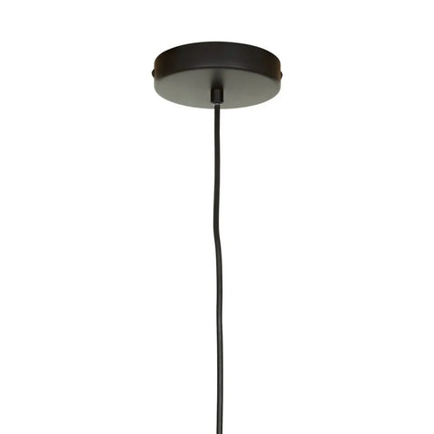 Black ceiling light canopy with hanging cord and modern round design