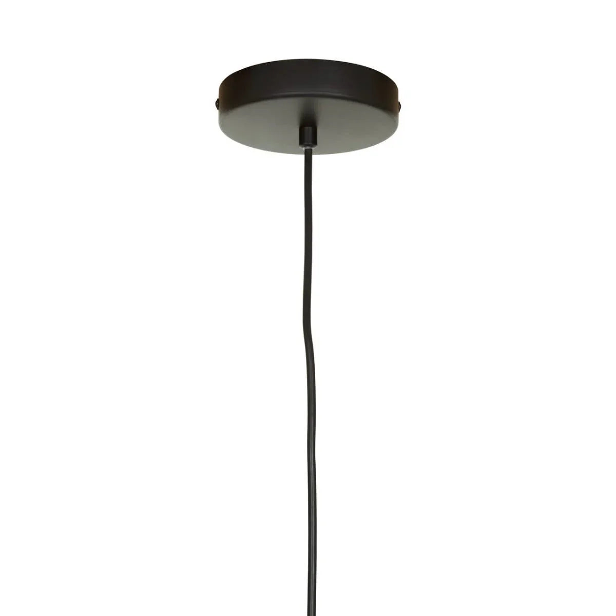 Black ceiling light canopy with hanging cord and modern round design