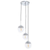 Chrome Globe Pendant Light Trio
