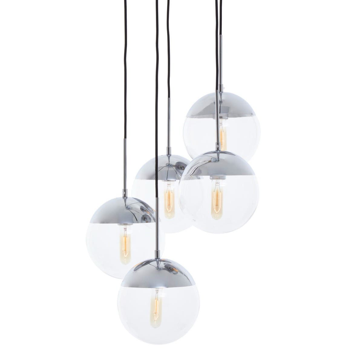 Modern Chrome Pendant Light Set