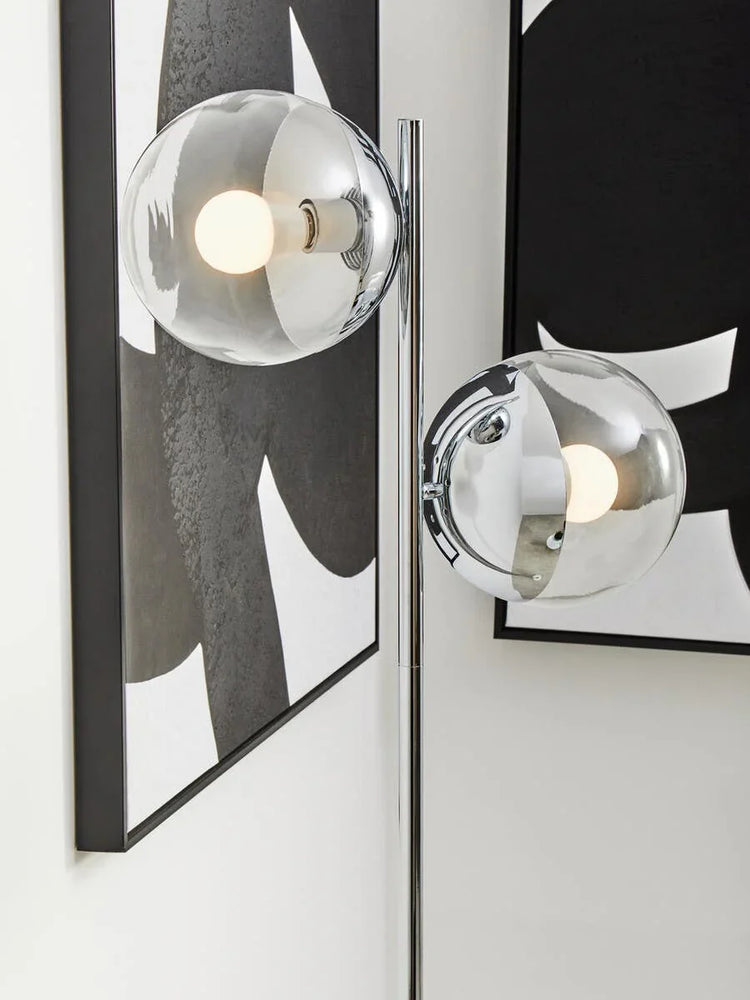 Modern Chrome Glass Floor Lamp