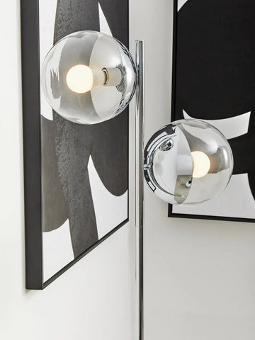 Modern Chrome Glass Floor Lamp