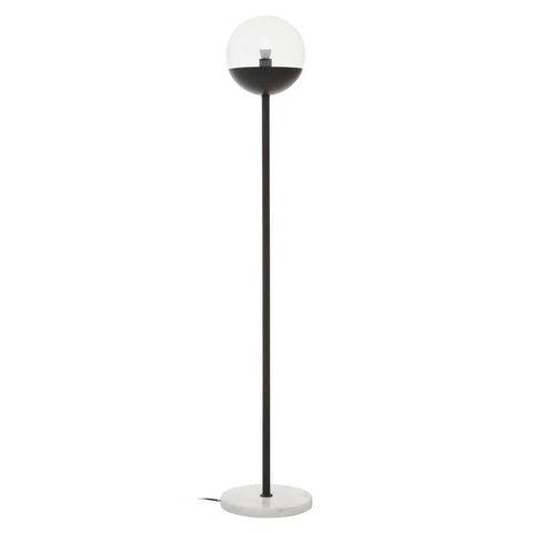 Sleek Metal Globe Floor Lamp