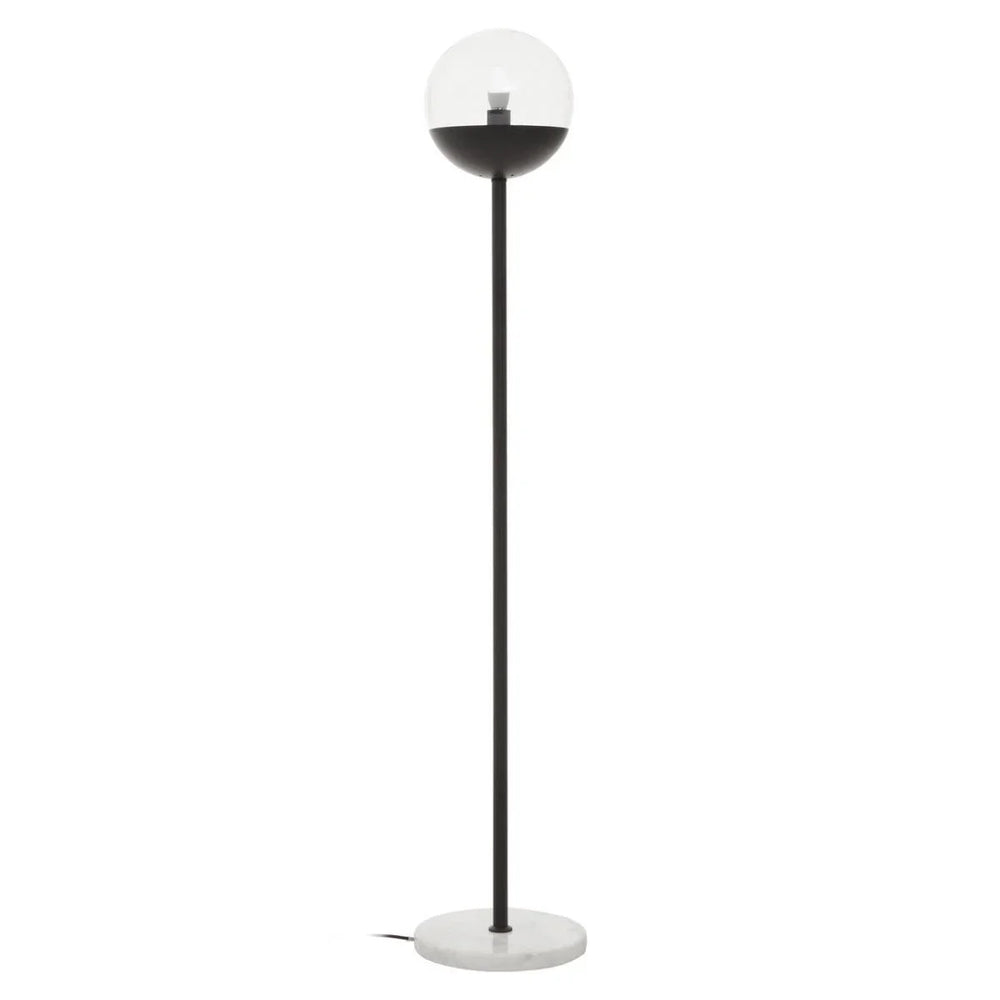 Sleek Metal Globe Floor Lamp