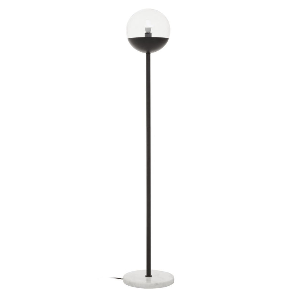 Sleek Metal Globe Floor Lamp
