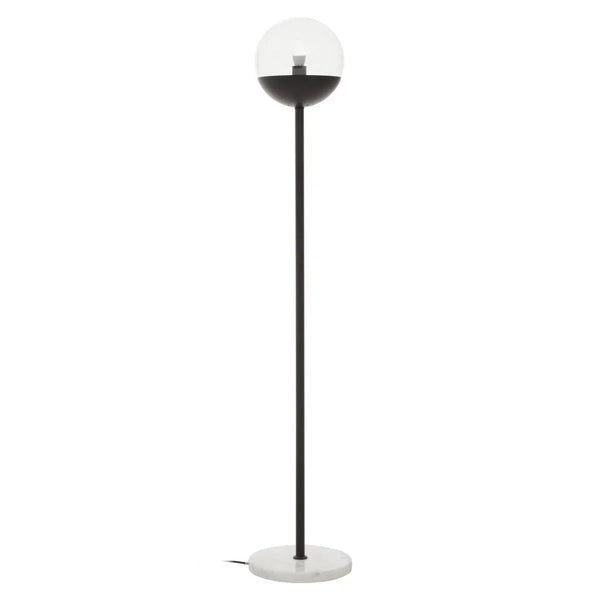 Sleek Metal Globe Floor Lamp