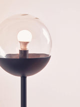 Sleek Metal Globe Floor Lamp