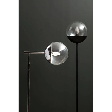 Sleek Metal Globe Floor Lamp